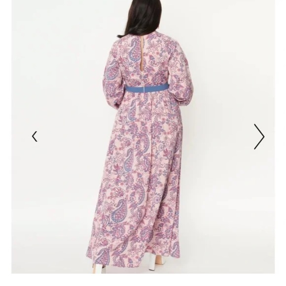 NWT unique vintage pink paisley print maxi dress - Picture 4 of 5
